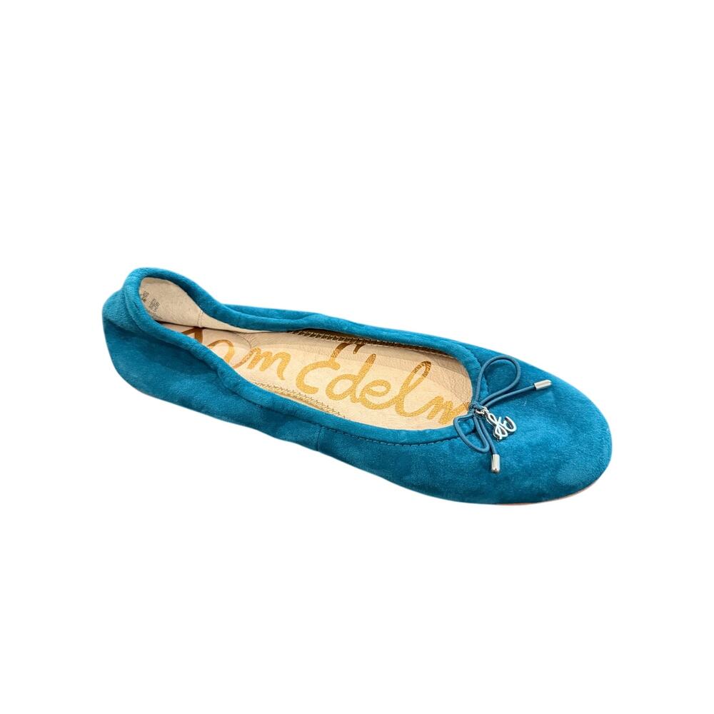 Sam Edelman Felicia Ballet Flats Teal Suede Size 6.5 Preppy Comfy